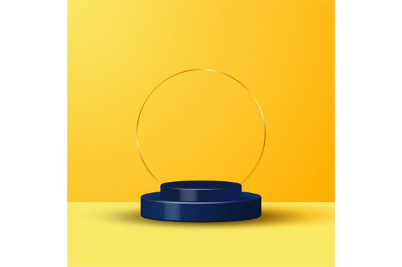 3D Blue Podium Studio Stage Showcase: A Premium Display Font for Modern Branding