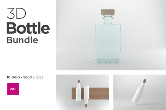 3D Bottle Mockup Bundle Vol-1: A Practical Tool for Visual Branding and Product Presentation