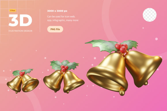 3D Christmas Bells and Poinsettia Flowers: A Modern Approach to Holiday Design