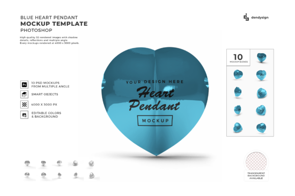 Blue Heart Pendant 3D Mockup Bundle: A Practical Resource for Visual Design and Brand Storytelling