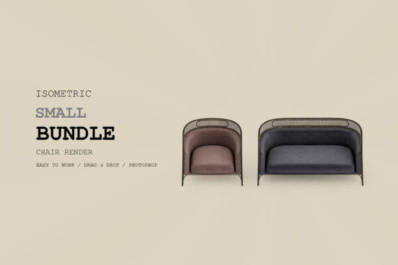 Isometric Armchair 3D Rendering Pack 159: A Versatile Design Asset for Modern Projects
