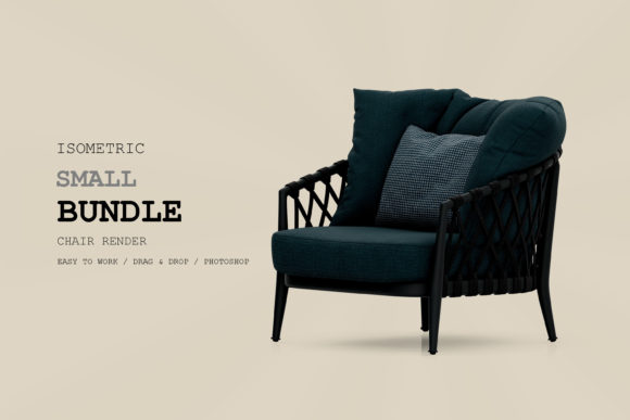 Isometric Armchair 3D Rendering Pack 176 for Designers and Creators