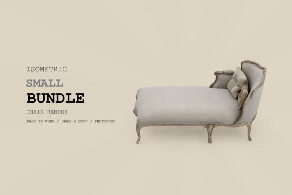 Isometric Armchair 3D Rendering Pack 26 for Creatives