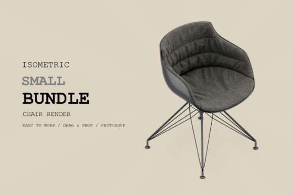 Isometric Chair 3D Render Pack 295: When a Simple Seat Becomes Your Design Swiss Army Knife