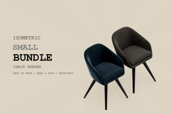 Isometric Chair 3D Render Pack 305: Streamlining Your Design Workflow with Versatile Seating Assets