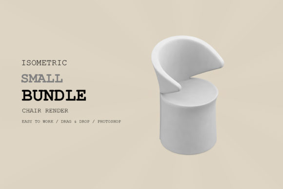Isometric Chair 3D Render Pack 94 for Design Projects